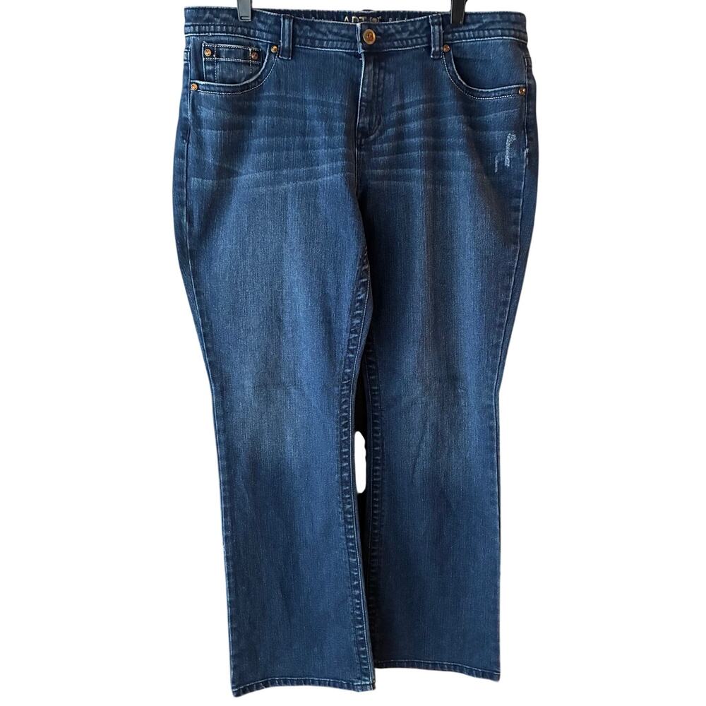 APT 9 Women's Plus Size Baby Bootcut Denim Blue Jeans ~ Size 16